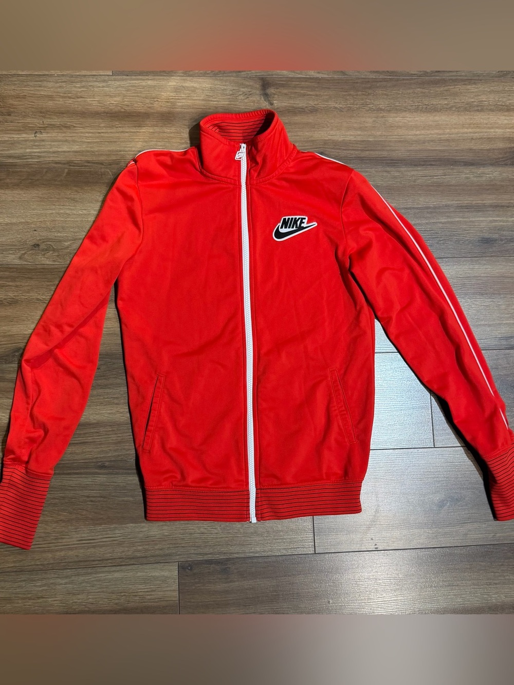 Vintage Nike Red Track Jacket with White Trim